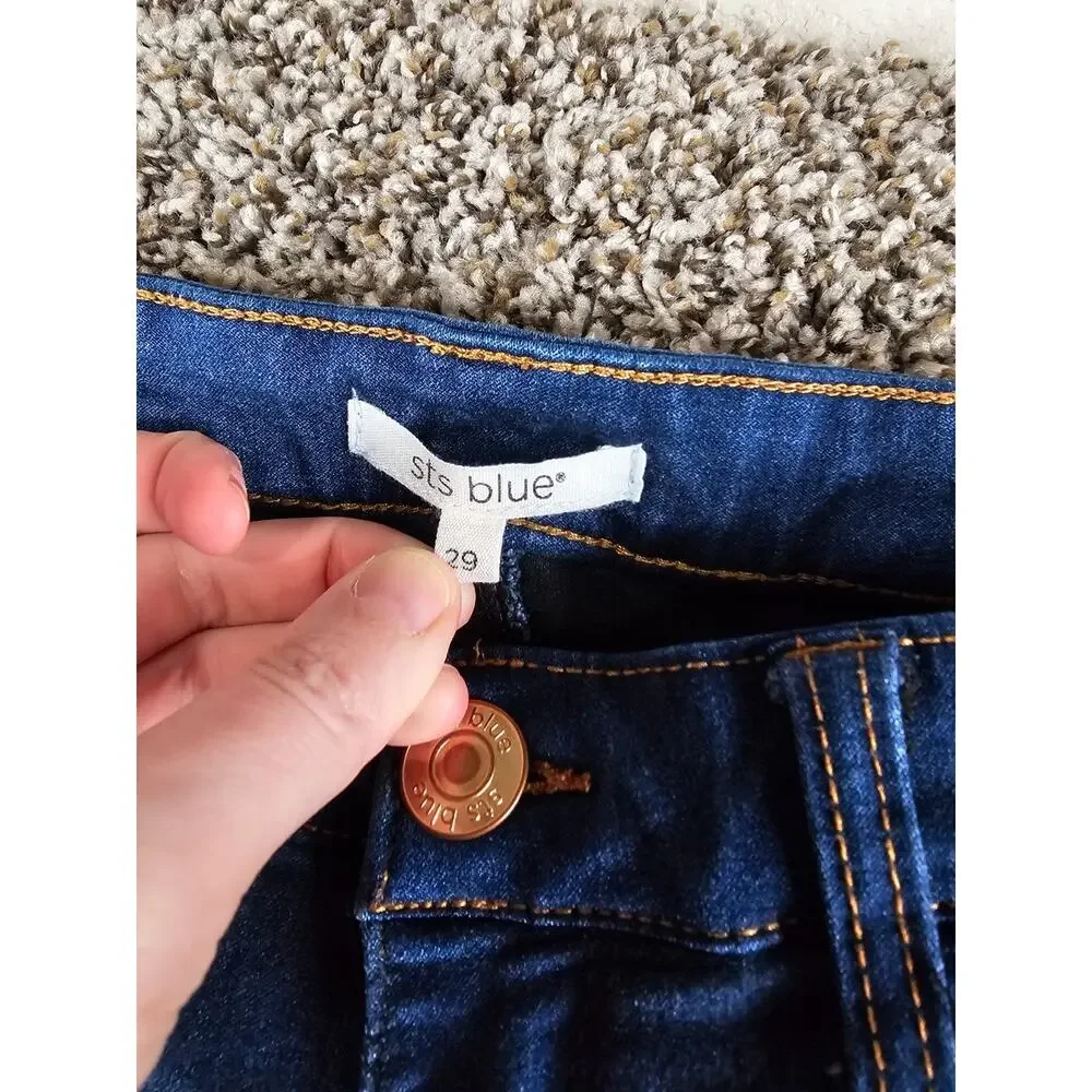 STS Blue Womens Sz 29 Skinny Leg Blue Jeans Dark Wash - Picture 2 of 4